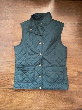 Quilted Sleeveless Vest - Dark Green